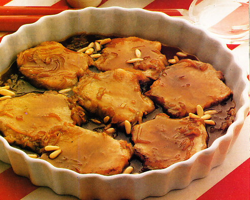 Chuletas de cerdo con membrillo