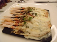 Cigalas gratinadas