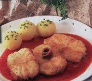 Civet de rape con salsa de vino tinto