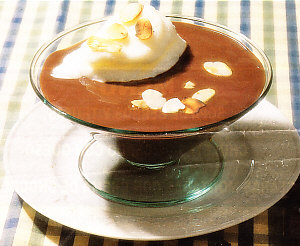 Claras montadas con crema de chocolate
