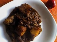 Cochayuyo frito con carne y tomate