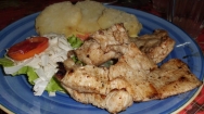 Cocodrilo frito con aroma de limón