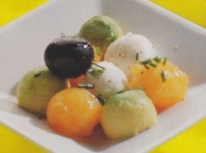 Cóctel de melón y queso mozzarella