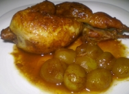 Codornices con uvas y cava