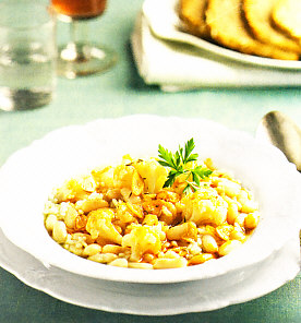 Coliflor con arroz y alubias