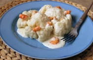 Coliflor con gambas