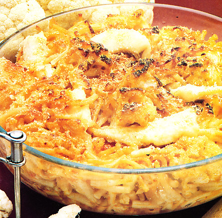 Coliflor con pasta y pescado