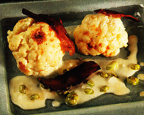 Coliflor con salsa de queso