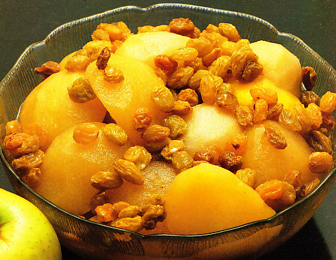 Compota de manzanas, peras y pasas