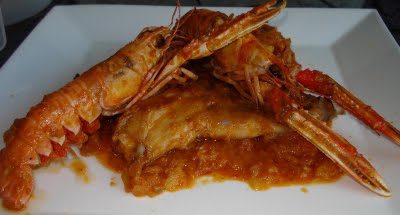 Conejo con cigalas