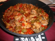 Conejo con sanfaina