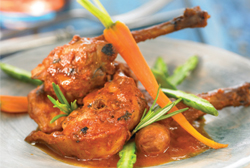 Conejo en salsa a la florentina