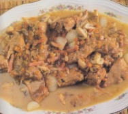 Conejo guisado al vino blanco