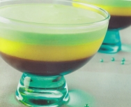 Copa de pistacho, mango y chocolate