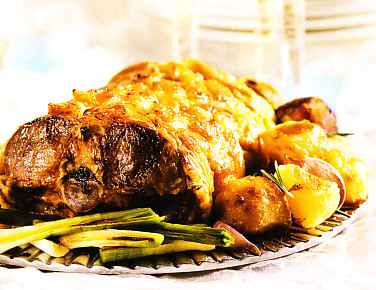 Cordero con salsa de menta