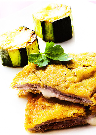 Cordón Bleu con calabacín gratinado