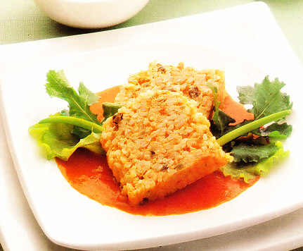 Corona de arroz con atún