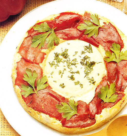 Corona de huevos con pimientos