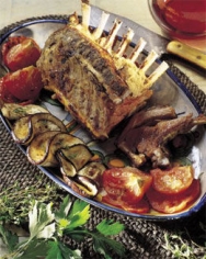 Corzo asado con hierbas aromáticas