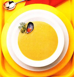 Crema de alcachofas y mejillones