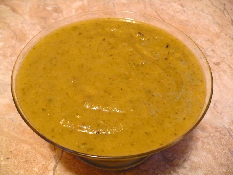 Crema de calabacín al salmón