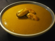 Crema de mejillones y miel
