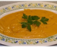 Crema de patatas, calabaza y garbanzos