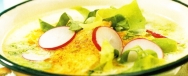 Crema fría de lechuga y leche de coco