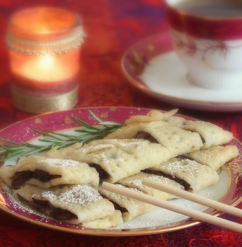 Crêpes con pasta dulce de judías