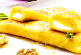 Crêpes de queso y naranja