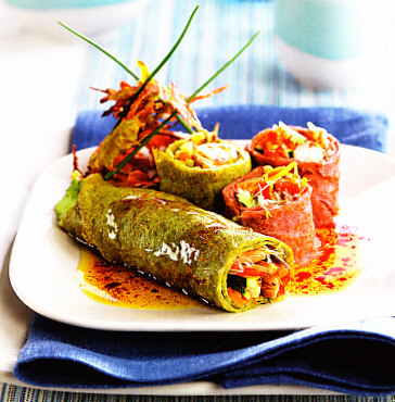 Crêpes integrales de verduras
