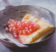 Crêpes rellenas de granada
