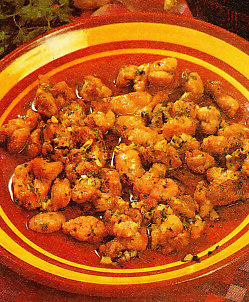 Criadillas y mollejas con ajo y perejil