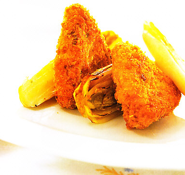 Croquetas de arroz con endibias al horno
