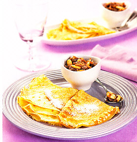 Crêpe rellena de dátiles.
