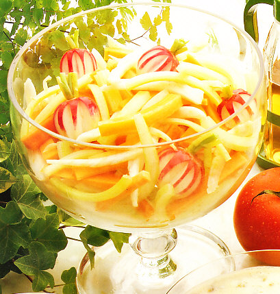 Crudites con salsa de mostaza