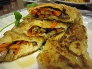 Crujiente de pavo con champiñones