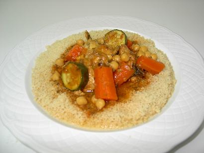 Cuscús con pollo y hortalizas