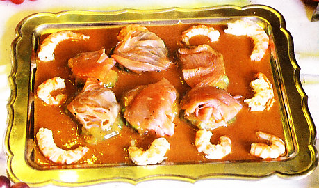 Delicias de lechuga rellenas de gambas