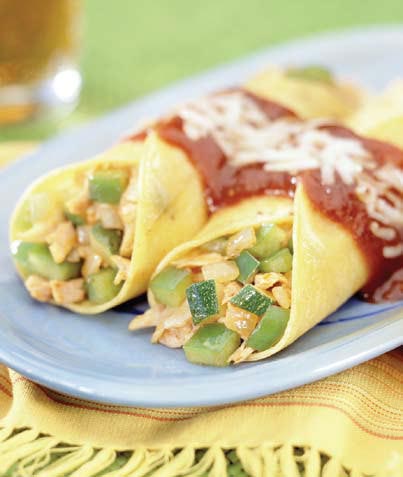 Enchiladas de pollo y vegetales