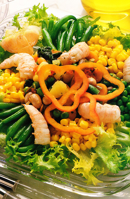 Ensalada con langostinos