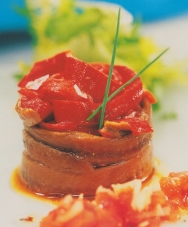 Ensalada de anchoas del Cantábrico con pimientos asados