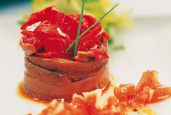 Ensalada de anchoas del Cantábrico y pimientos asados