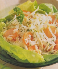 Ensalada de arroz basmati con brotes de soja