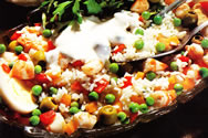 Ensalada de arroz con gambas