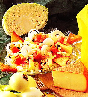 Ensalada de col y salmón