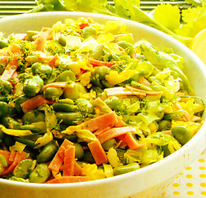 Ensalada de habas a la menta