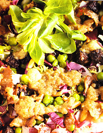 Ensalada de habas y guisantes estofados