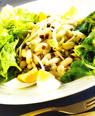 Ensalada de judías con cecina