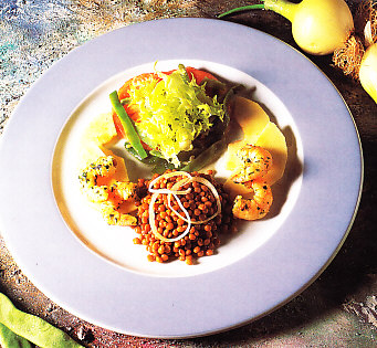 Ensalada de lentejas con manzana